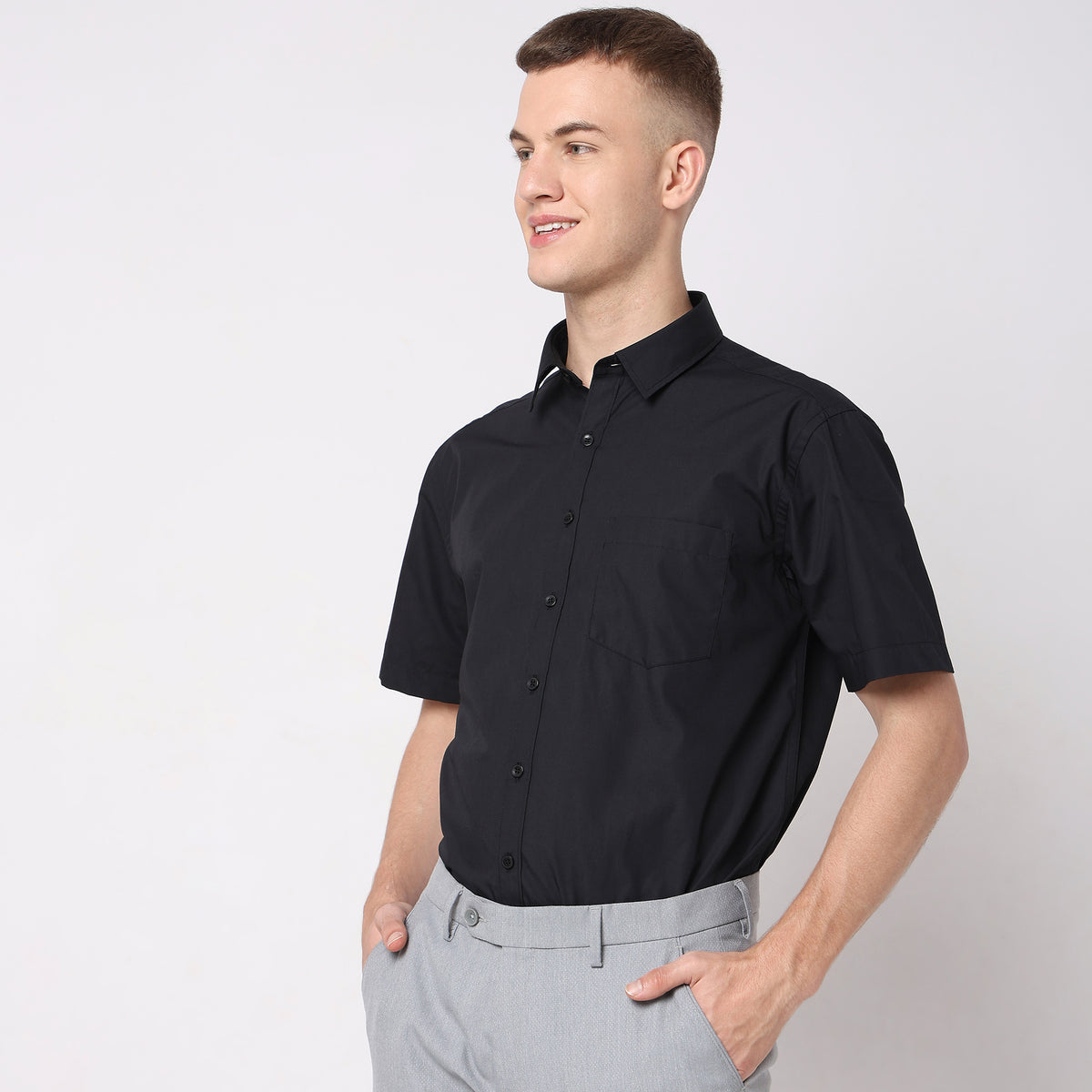 Regular Fit Solid Shirt