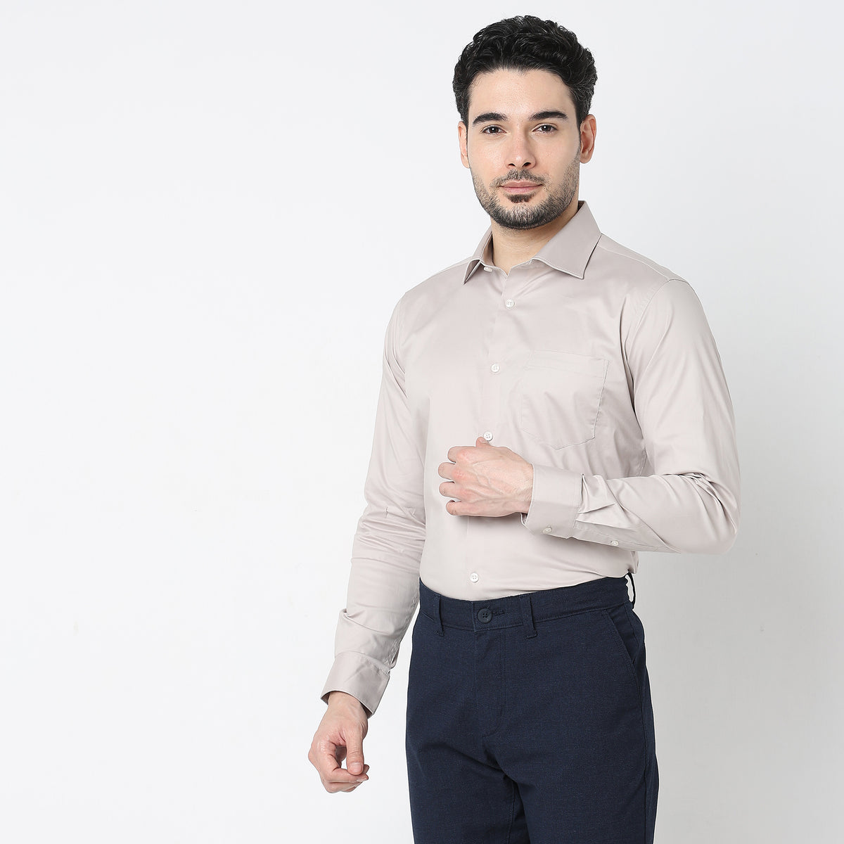 Slim Fit Solid Shirt