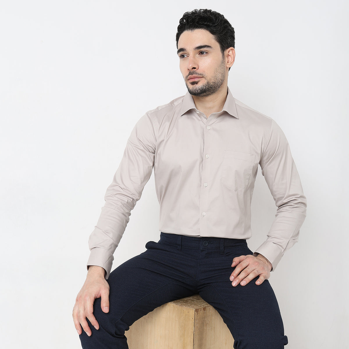 Slim Fit Solid Shirt