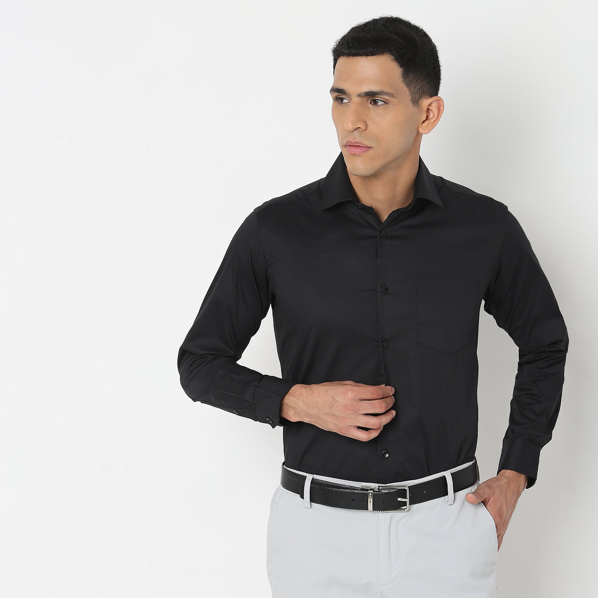 Slim Fit Solid Shirt