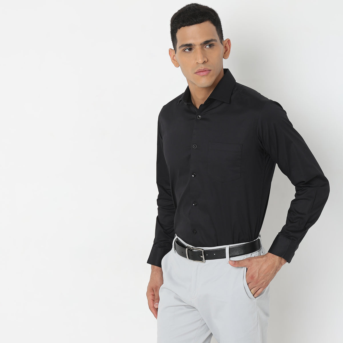 Slim Fit Solid Shirt