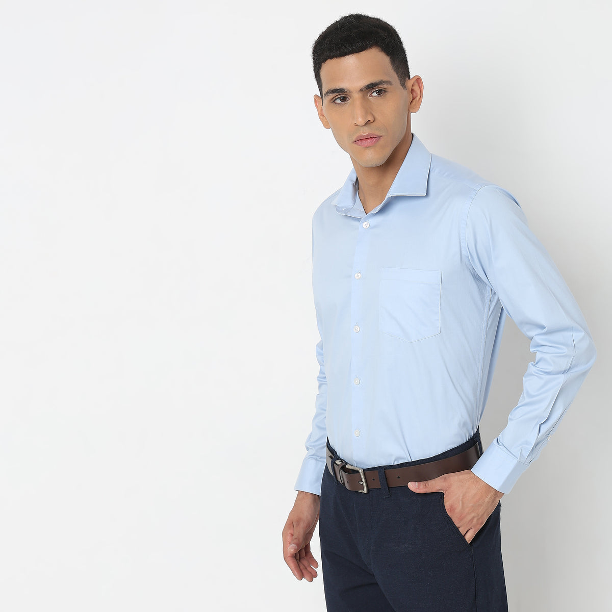 Slim Fit Solid Shirt