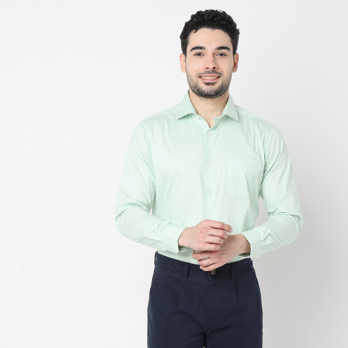 Slim Fit Solid Shirt