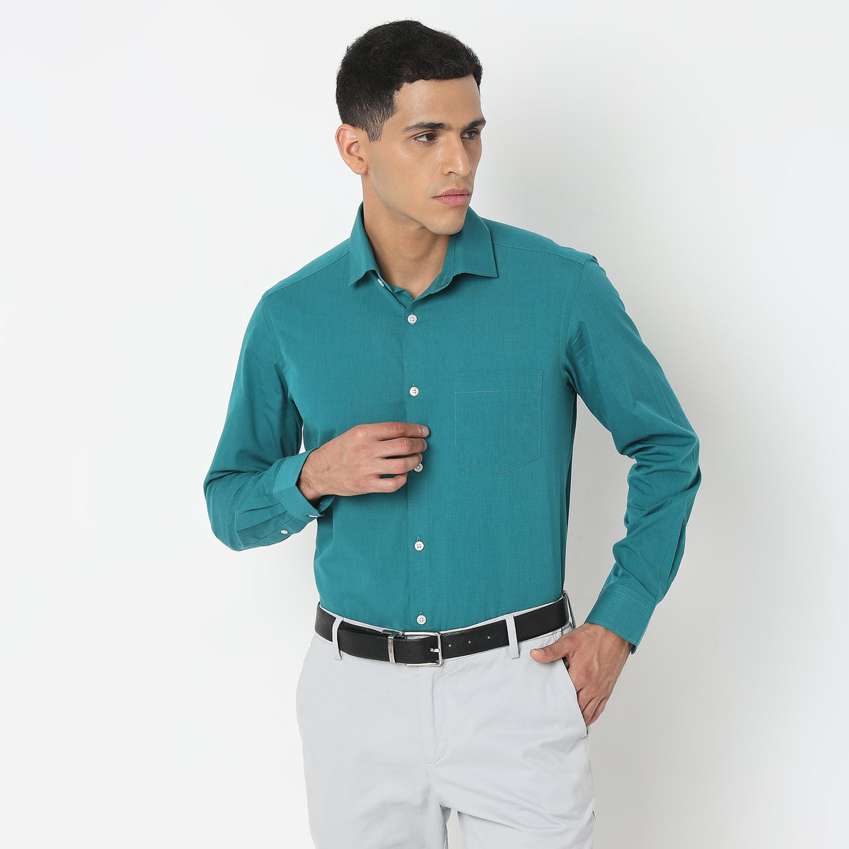 Slim Fit Solid Shirt