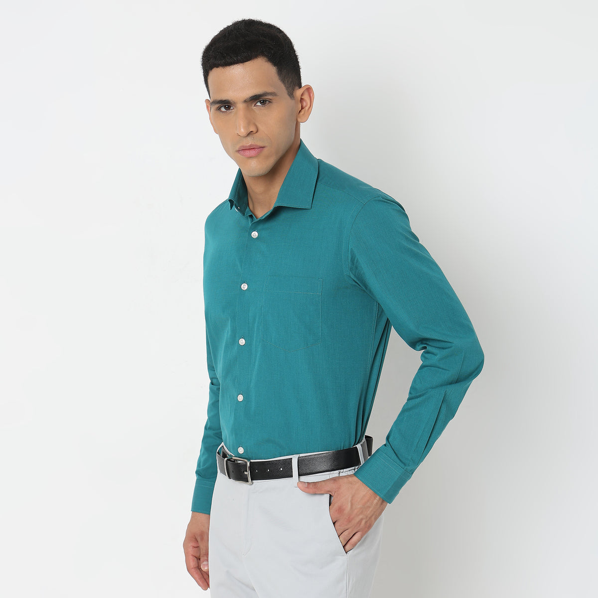 Slim Fit Solid Shirt