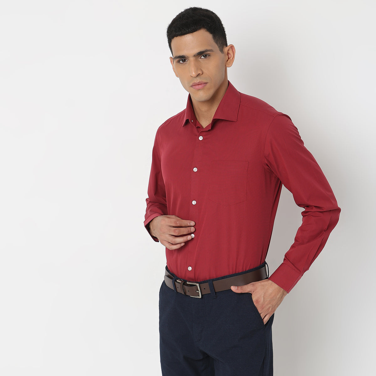 Slim Fit Solid Shirt