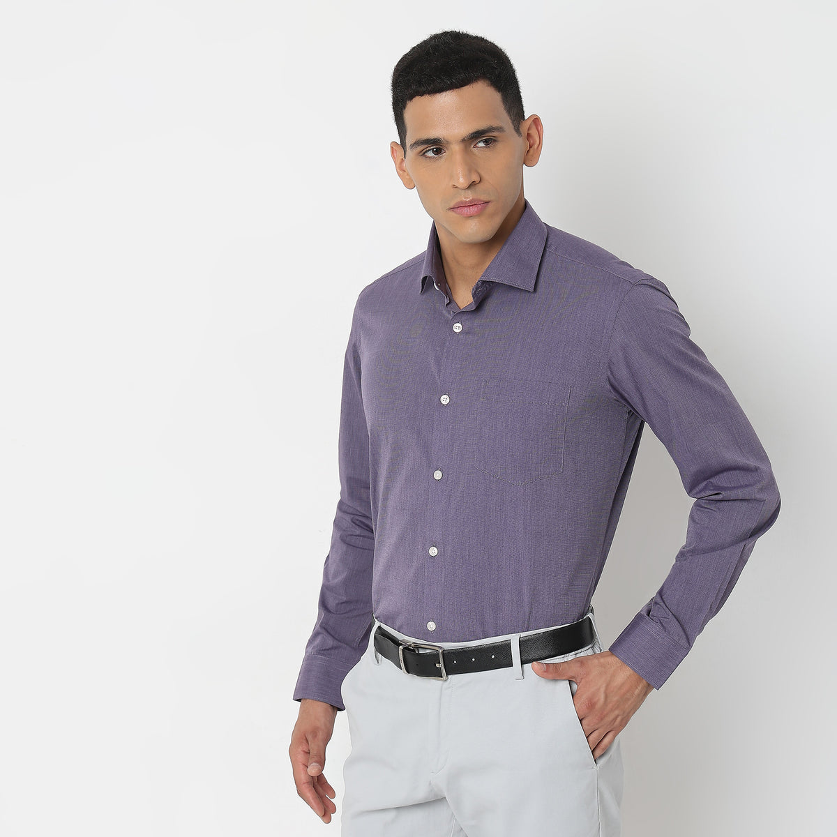 Slim Fit Solid Shirt