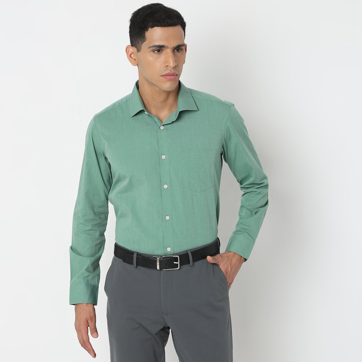 Slim Fit Solid Shirt