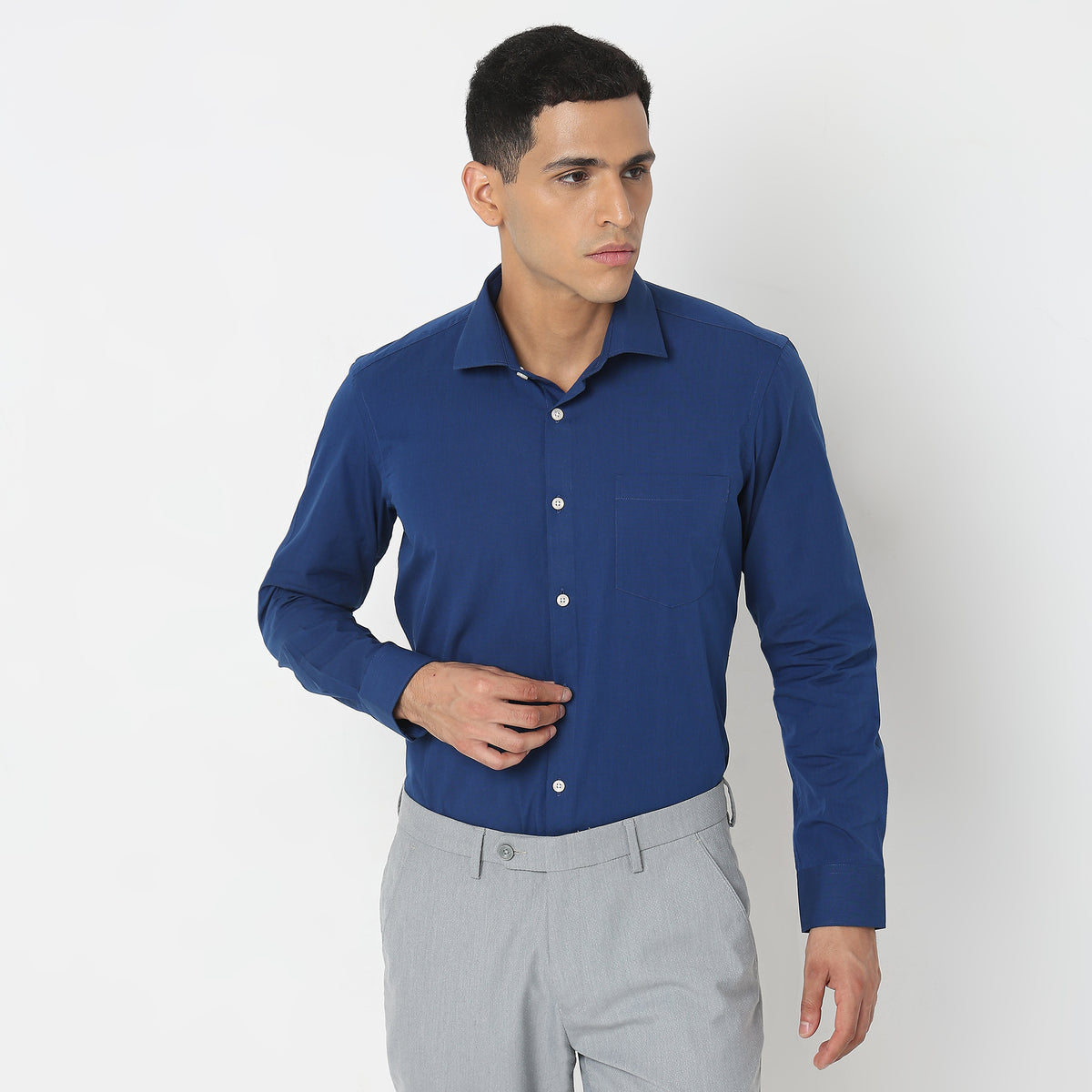 Slim Fit Solid Shirt