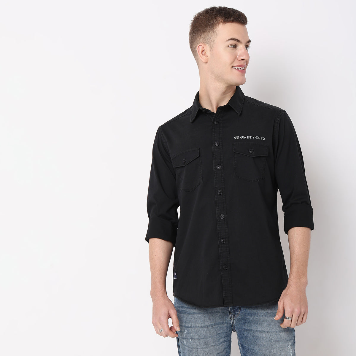 Regular Fit Solid Shirt