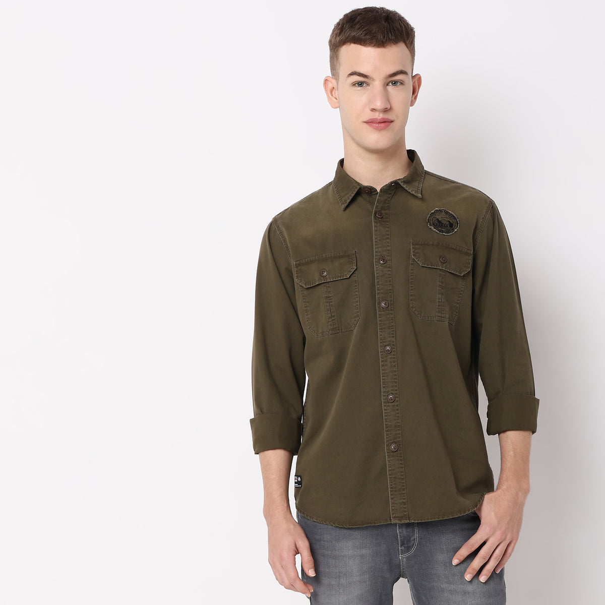 Regular Fit Solid Shirt