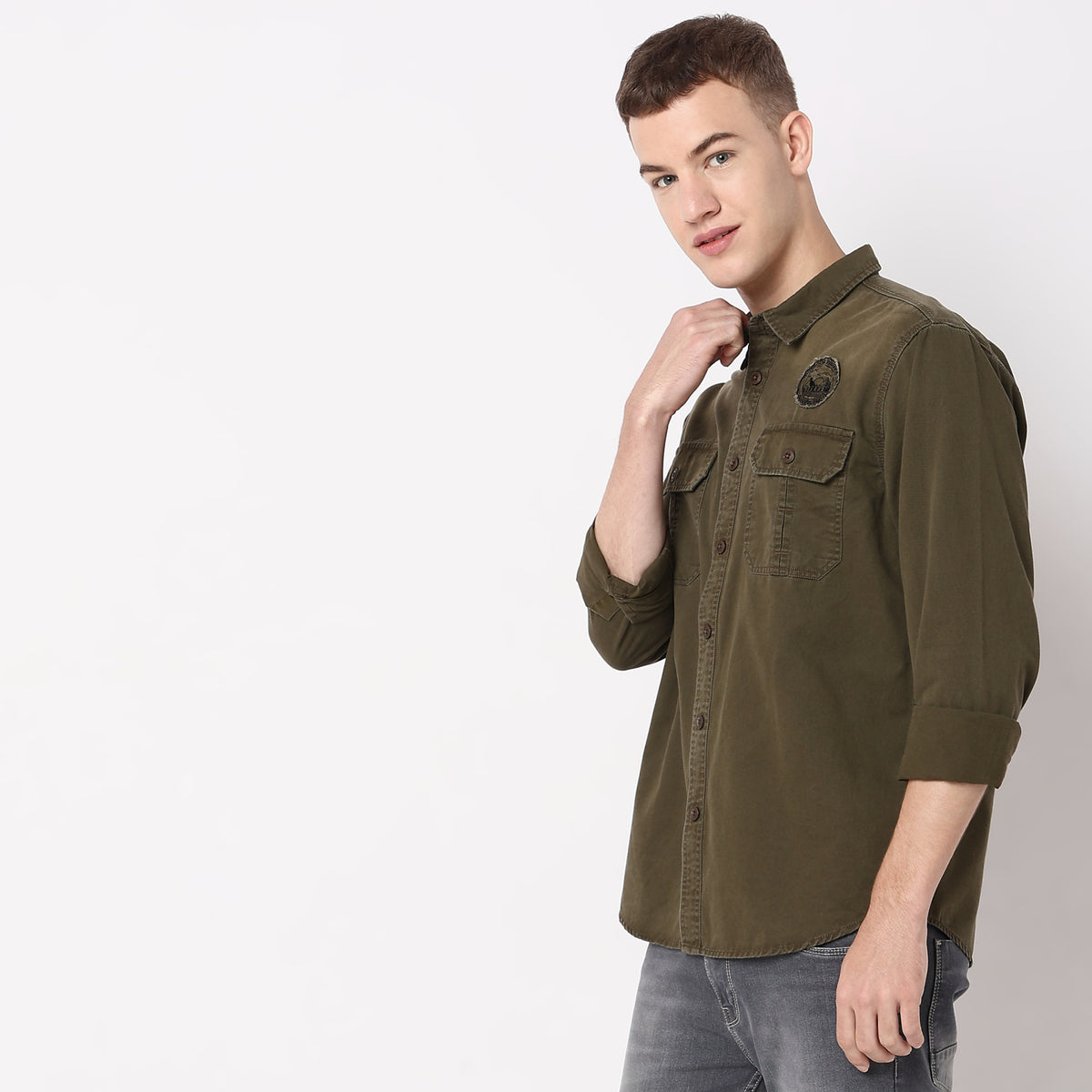 Regular Fit Solid Shirt