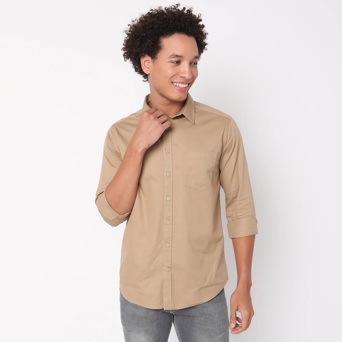 Slim Fit Solid Shirt