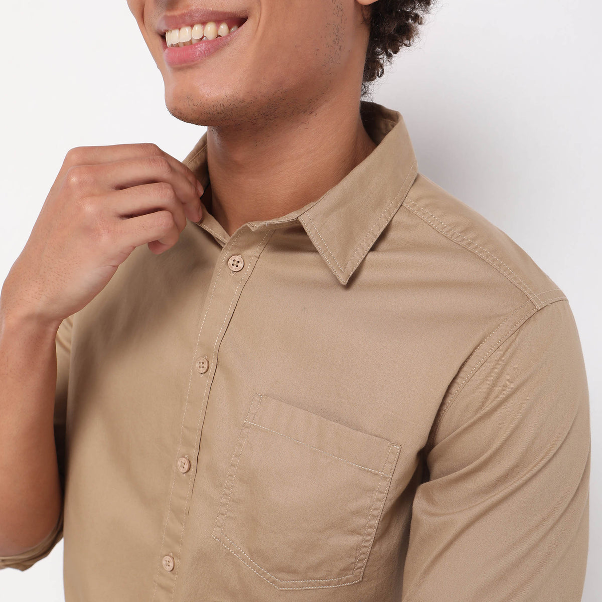 Slim Fit Solid Shirt