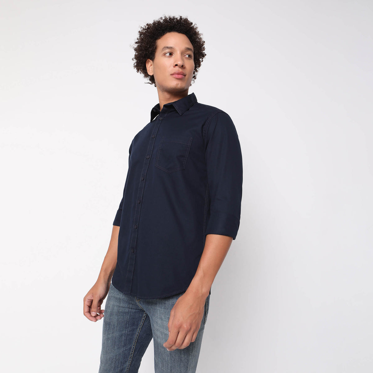 Slim Fit Solid Shirt