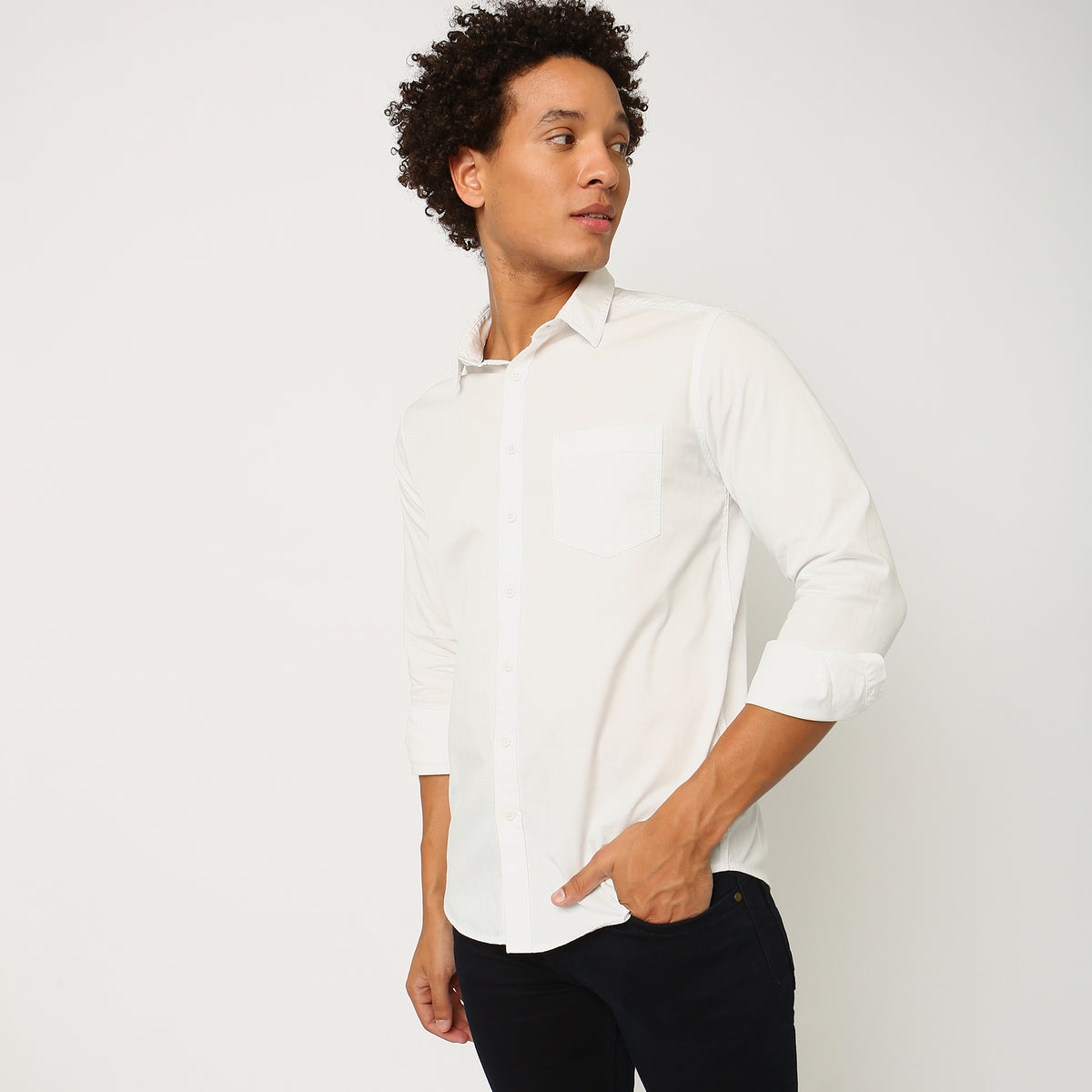 Slim Fit Solid Shirt