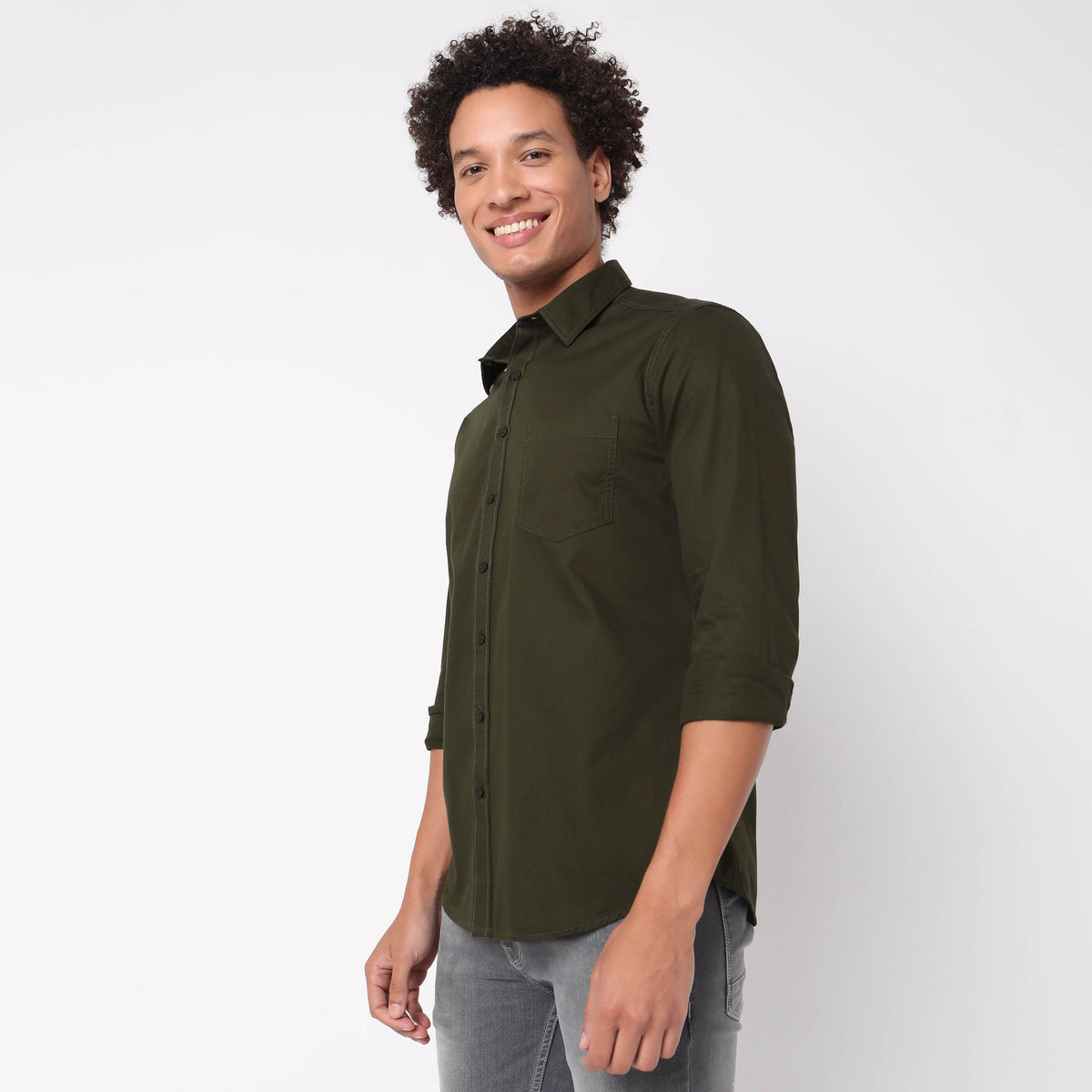 Slim Fit Solid Shirt