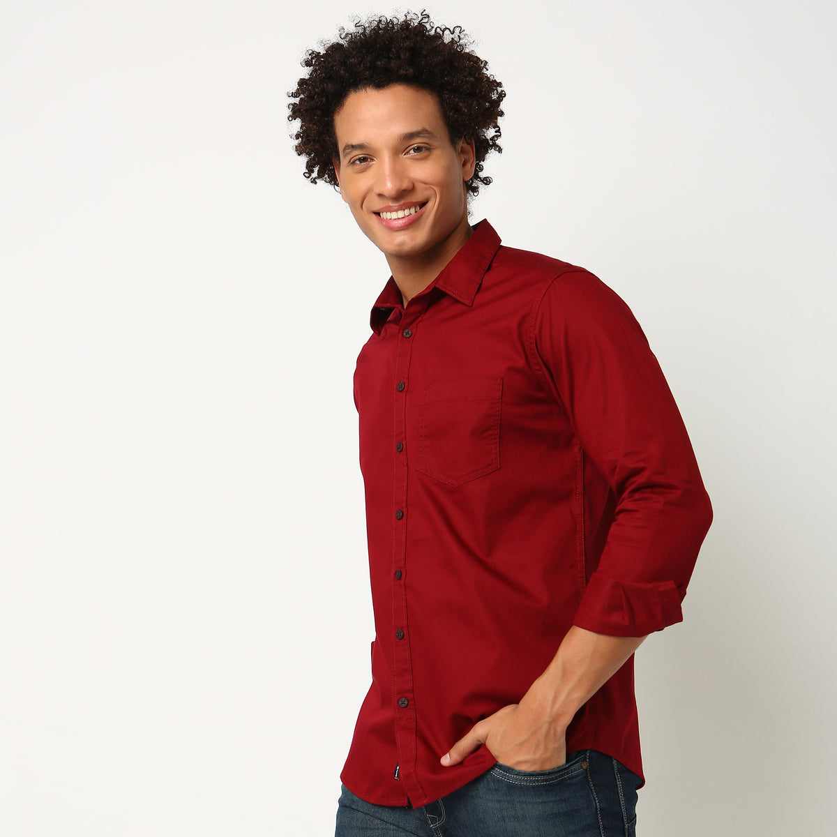 Slim Fit Solid Shirt