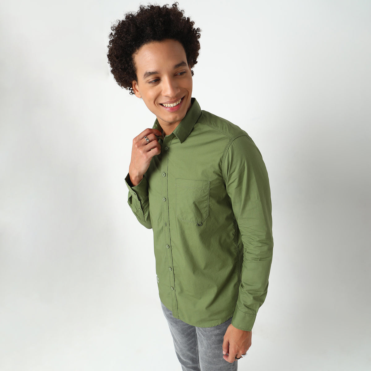 Slim Fit Solid Shirt