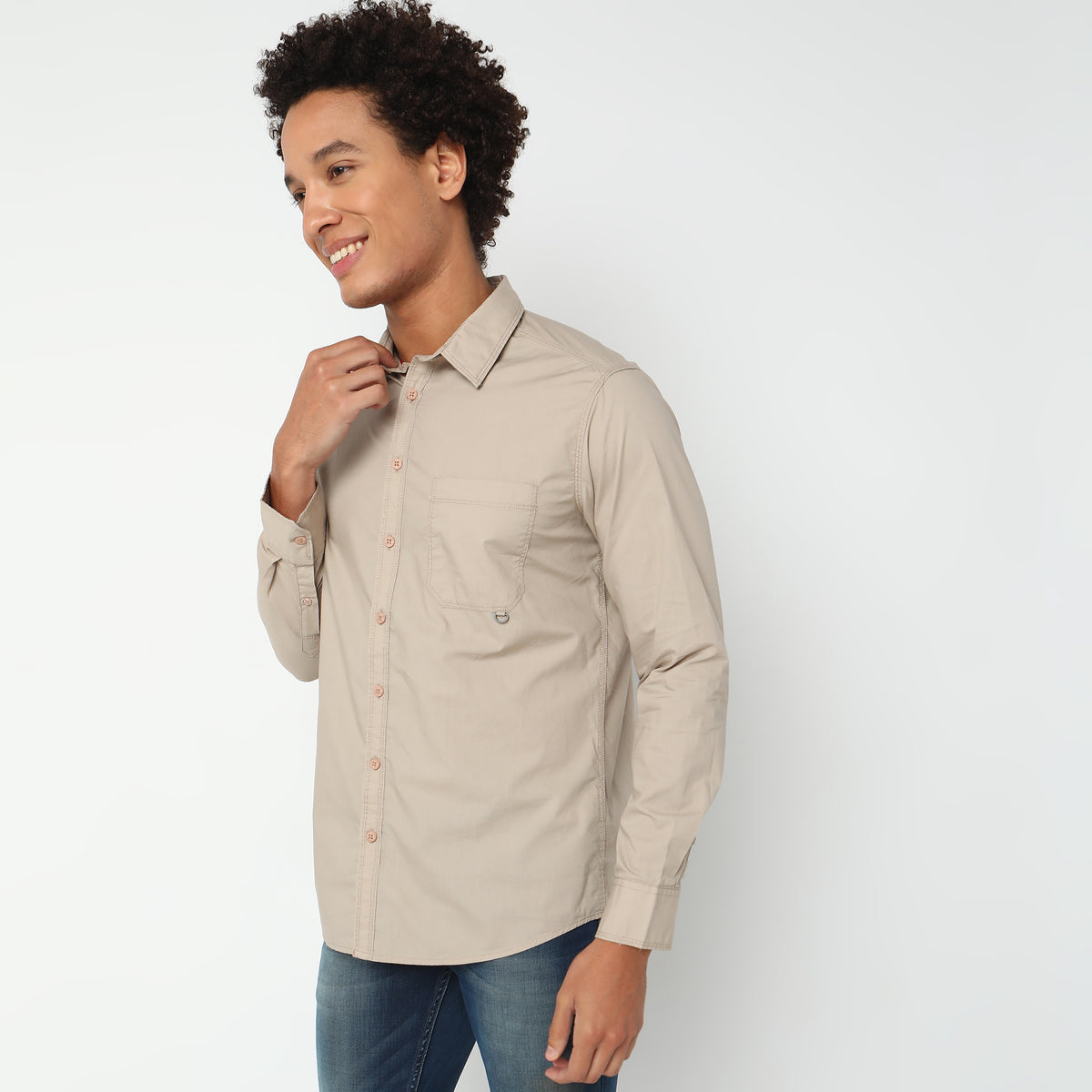 Slim Fit Solid Shirt