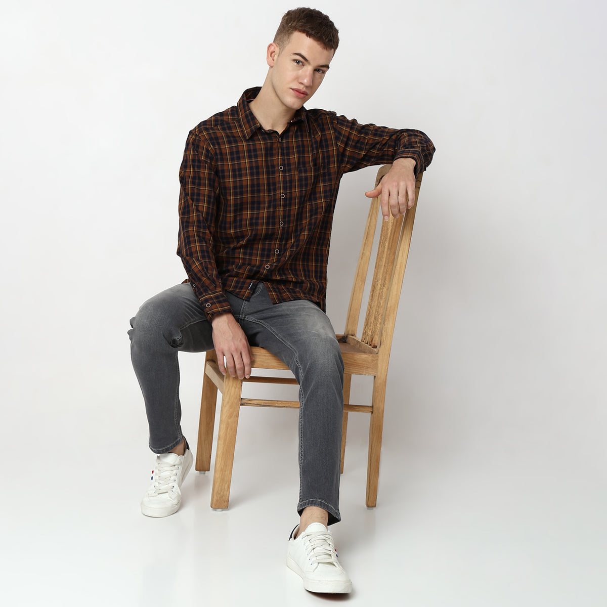 Slim Fit Checkered Shirt