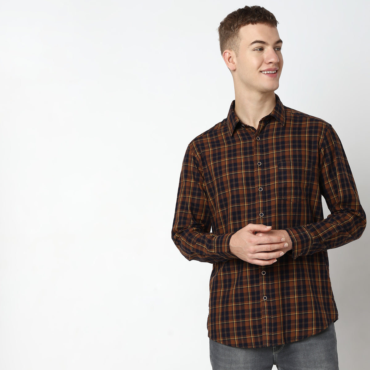 Slim Fit Checkered Shirt