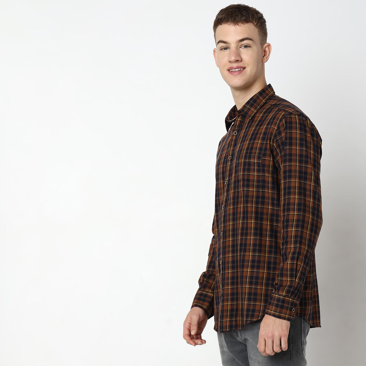 Slim Fit Checkered Shirt