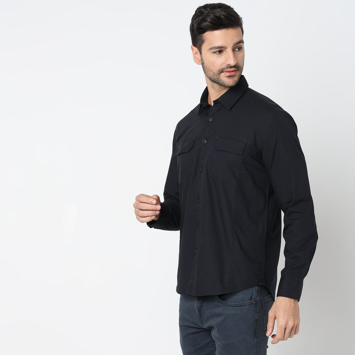 Regular Fit Solid Shirt