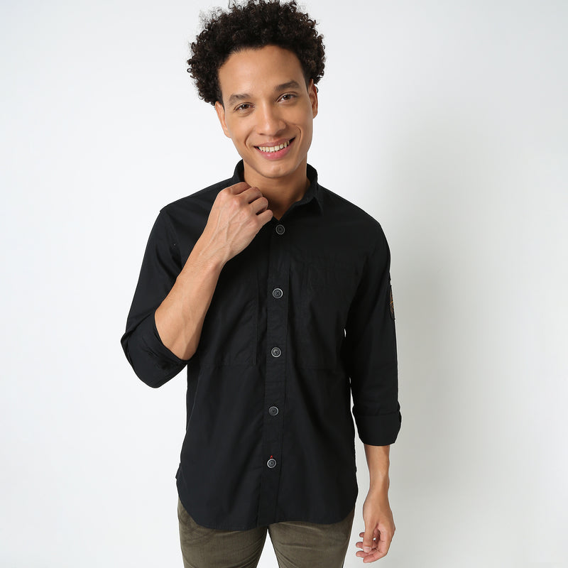 Regular Fit Solid Shirt