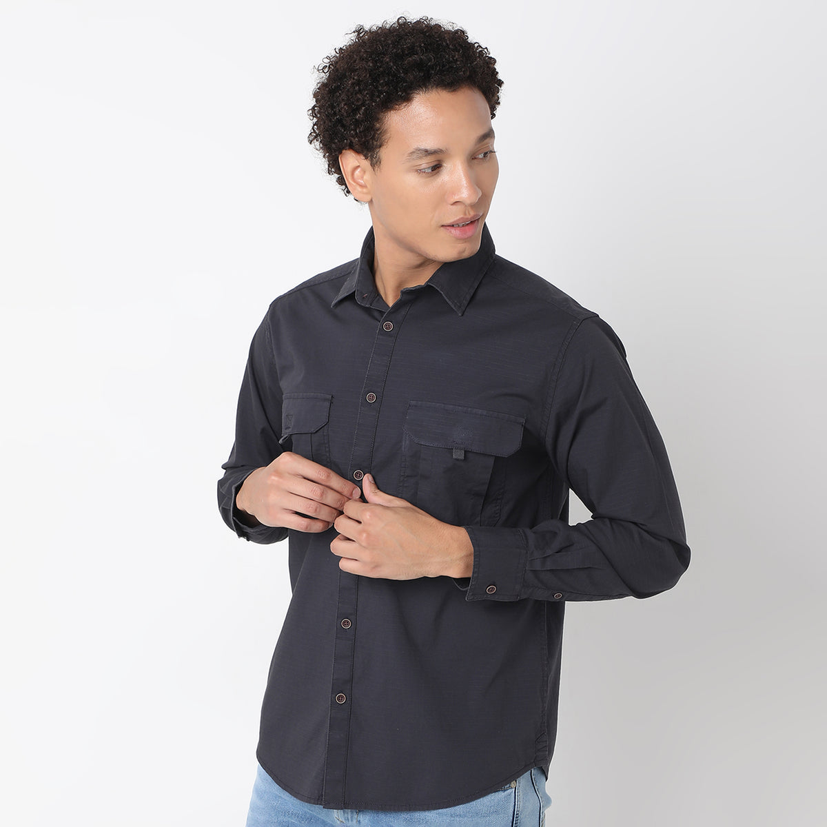 Regular Fit Solid Shirt