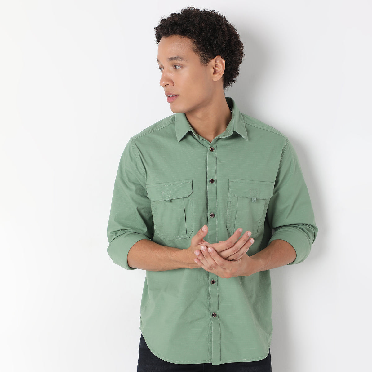 Regular Fit Solid Shirt