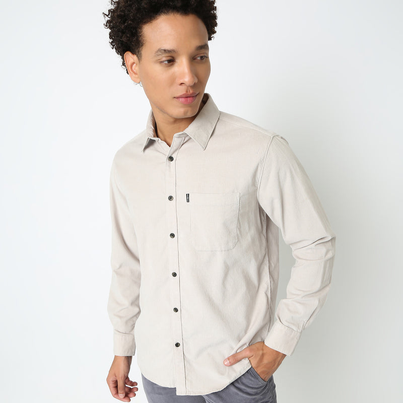 Slim Fit Solid Shirt