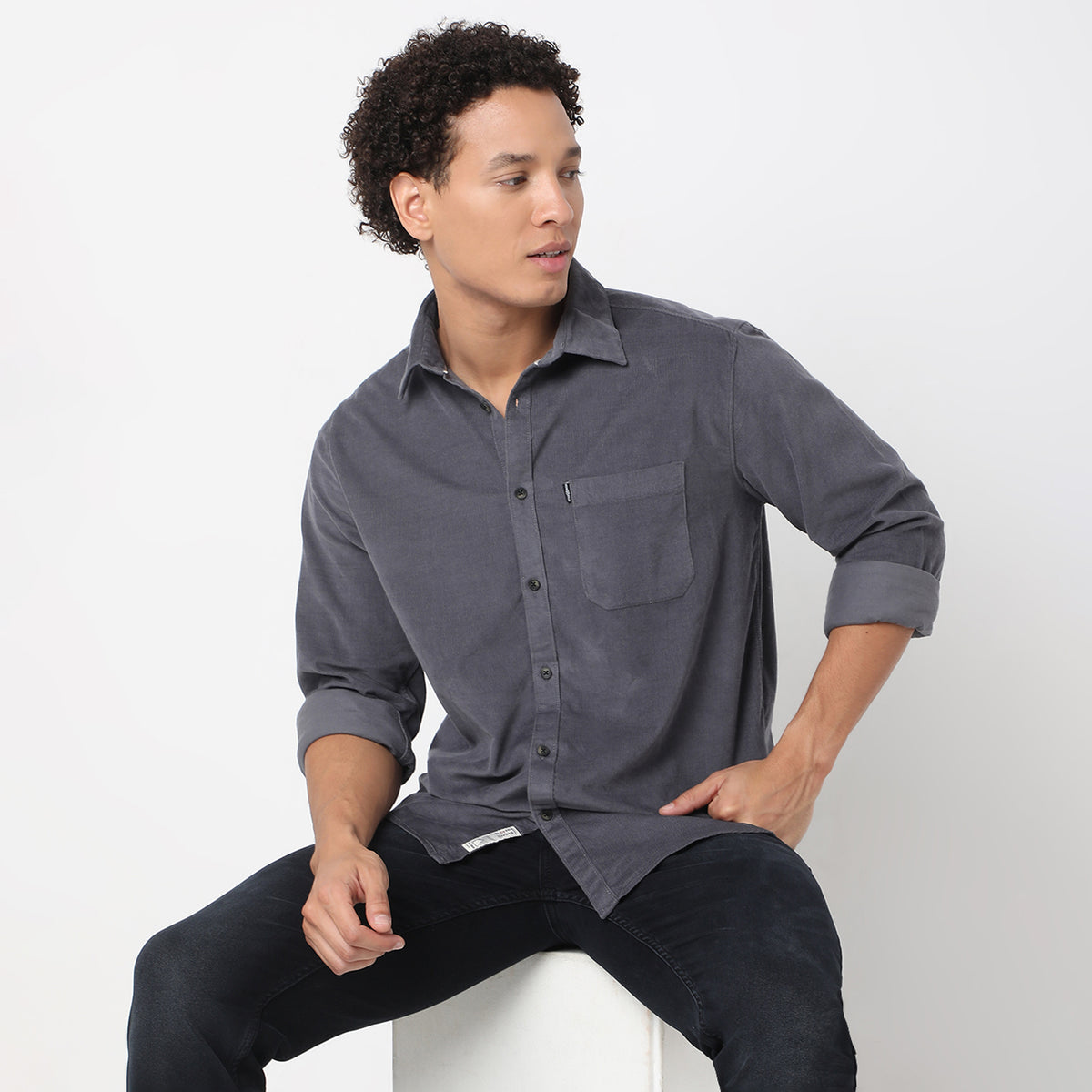 Slim Fit Solid Shirt