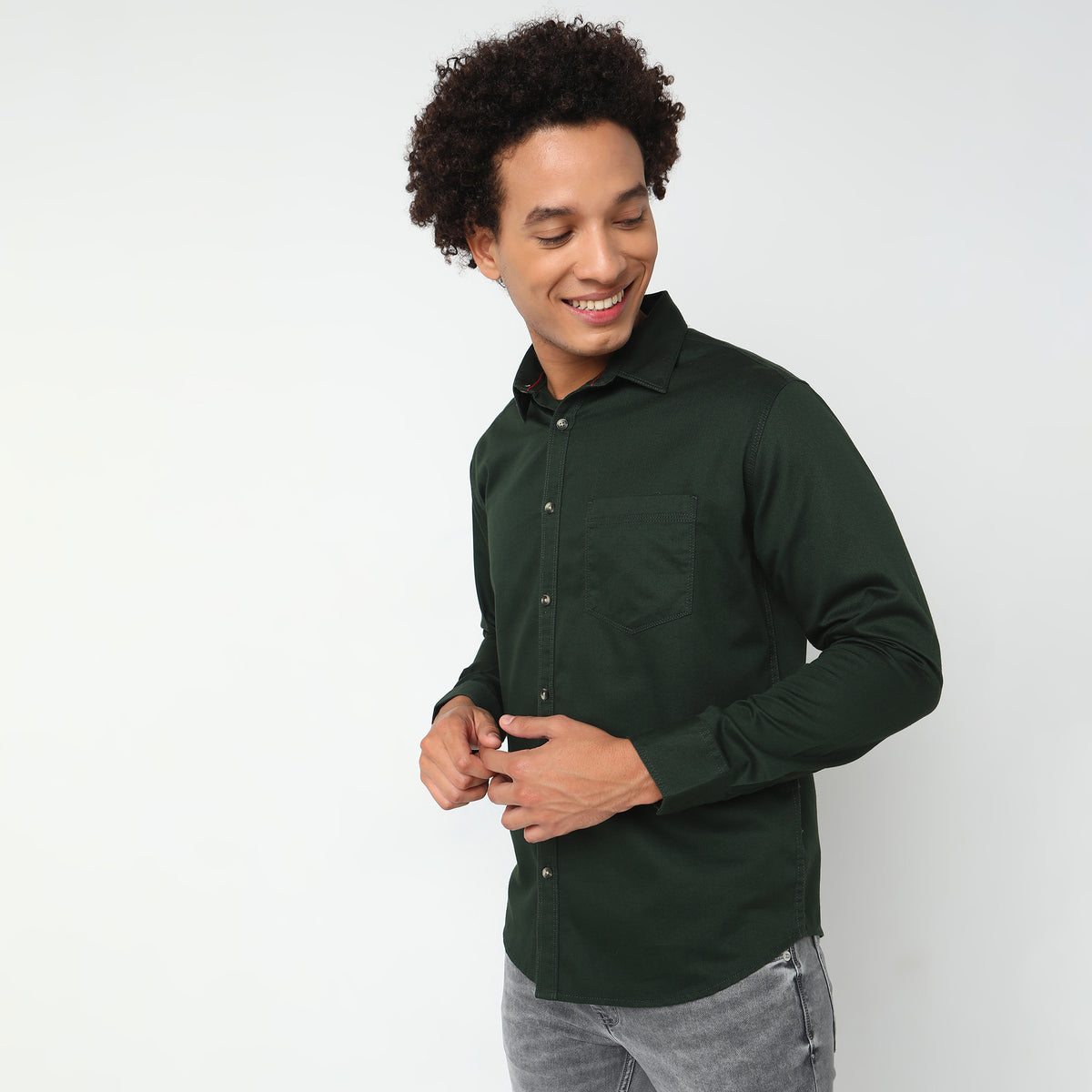 Regular Fit Solid Shirt