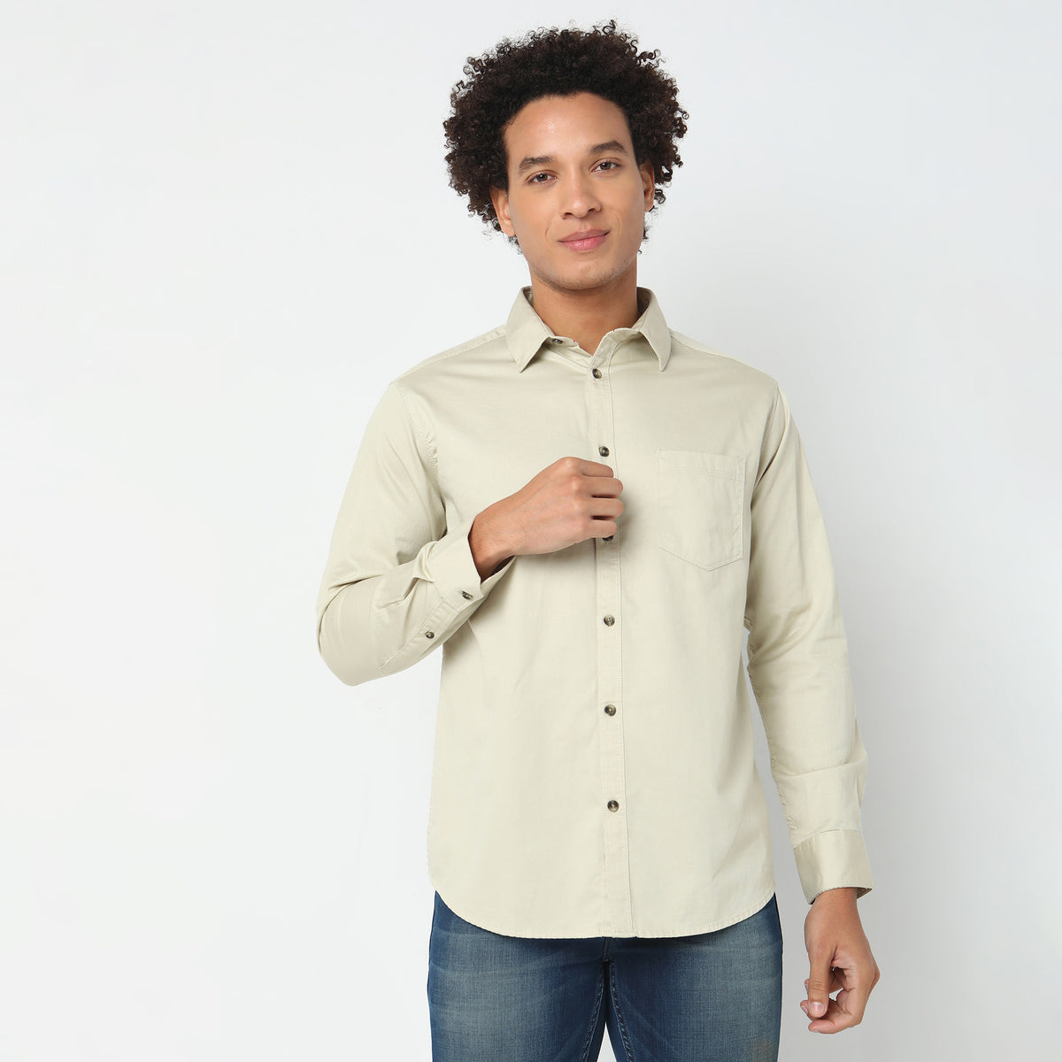 Regular Fit Solid Shirt