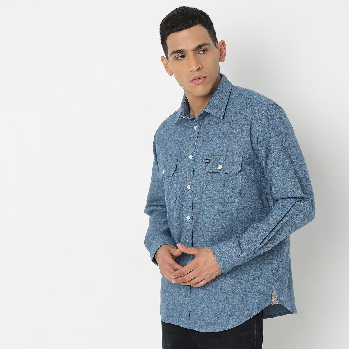 Regular Fit Solid Shirt