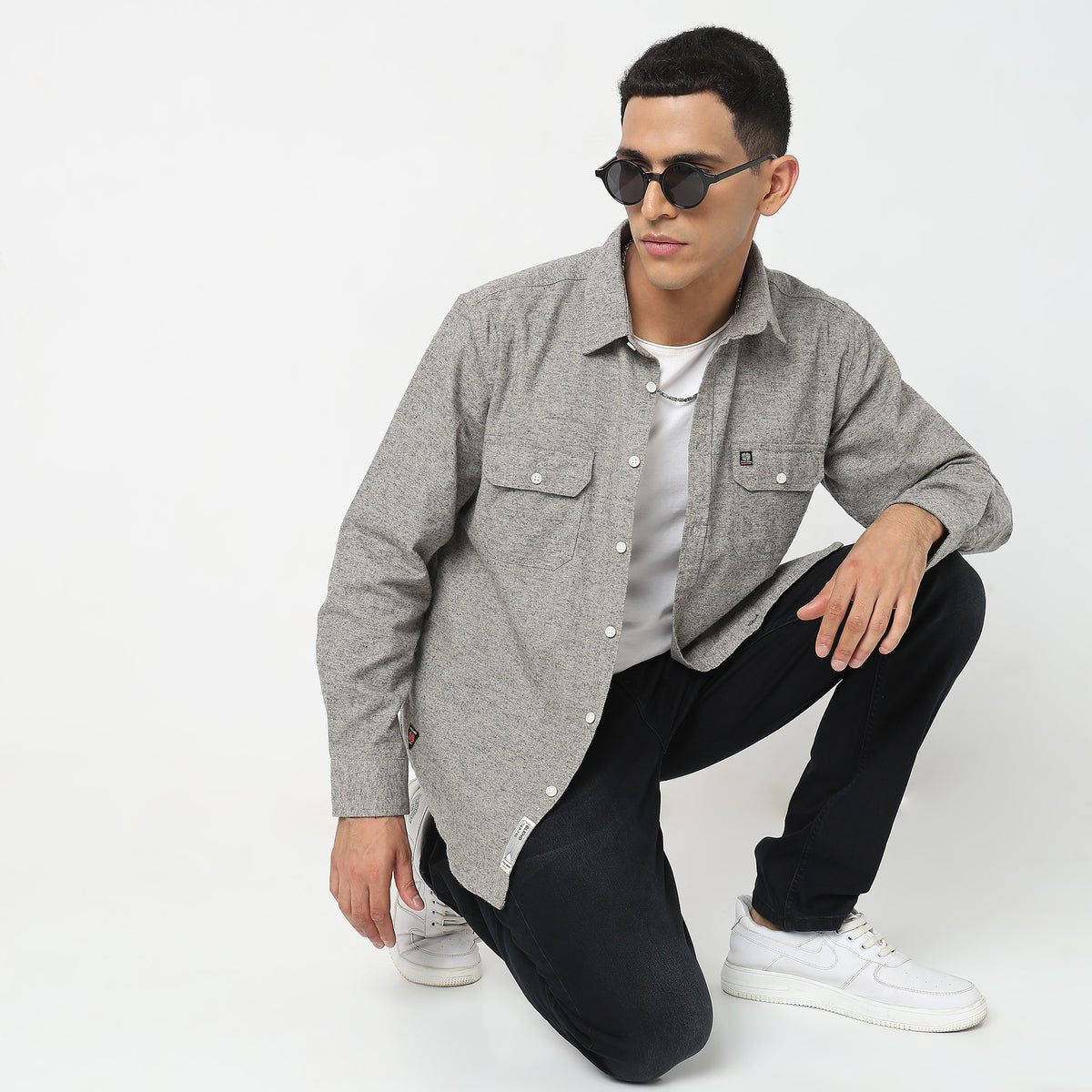 Regular Fit Solid Shirt