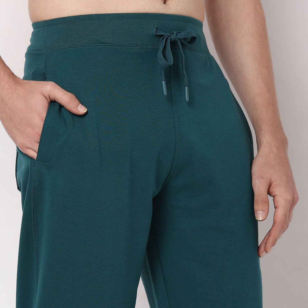 Regular Fit Solid Mid Rise Trackpants