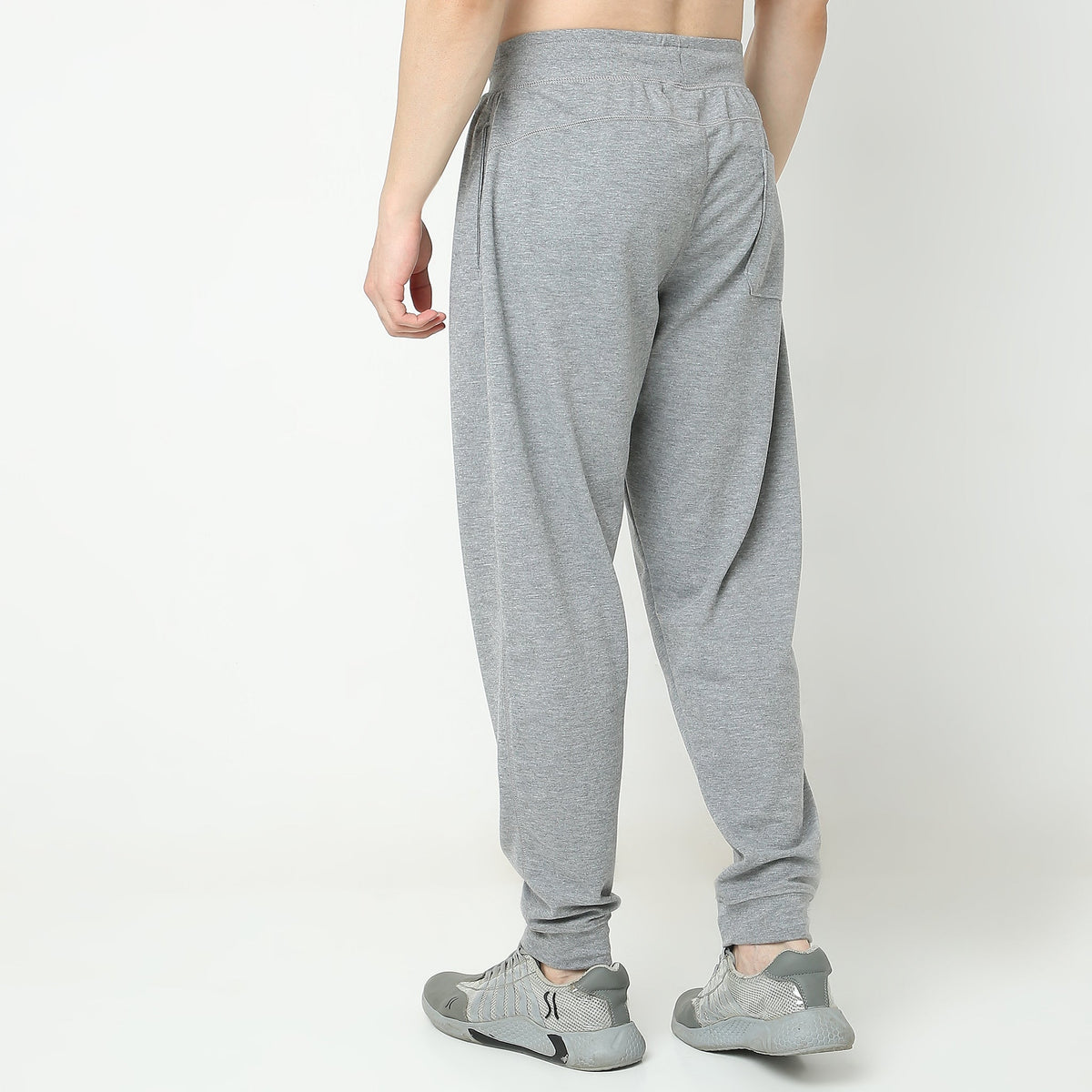 Regular Fit Solid Mid Rise Trackpants