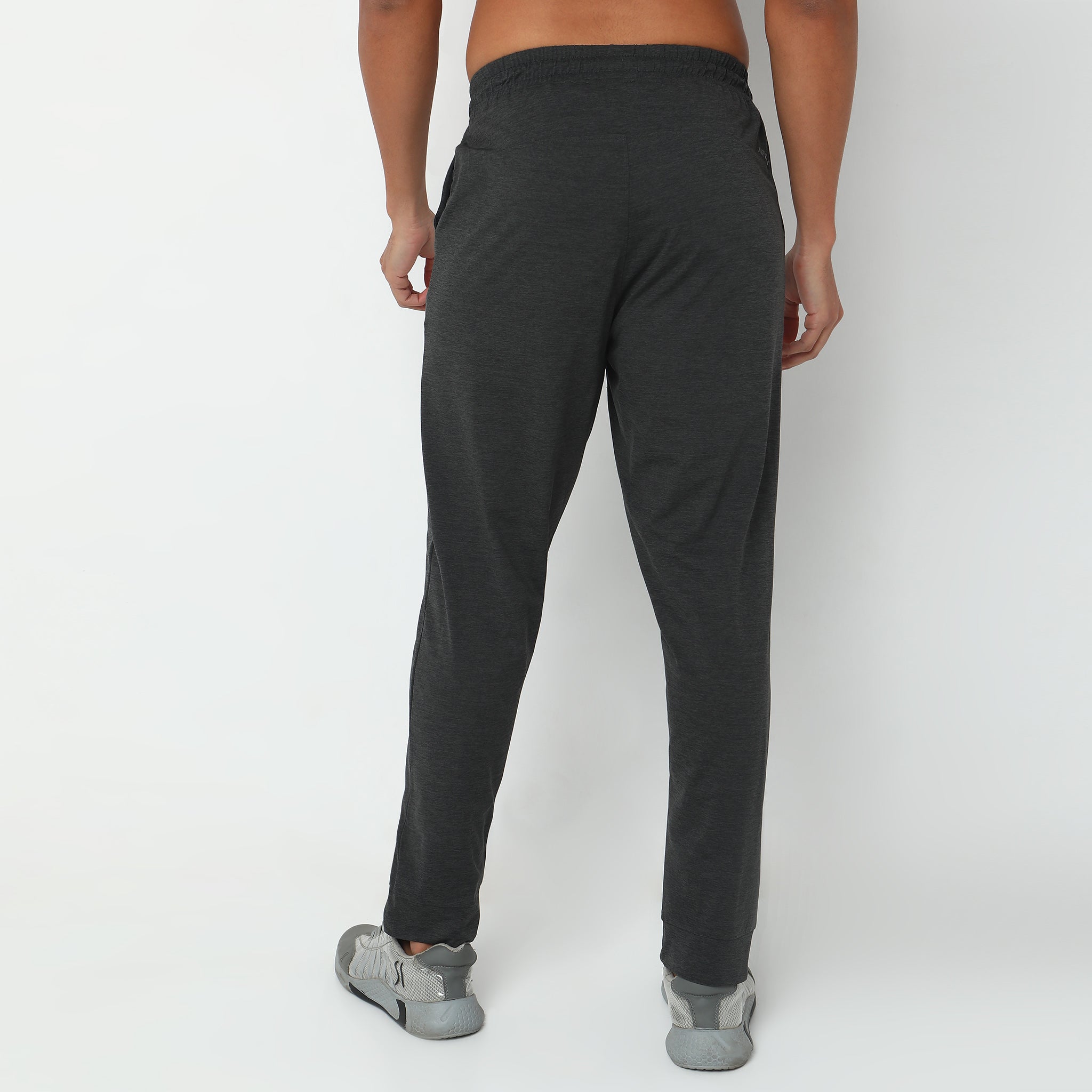 Regular Fit Solid Mid Rise Trackpants
