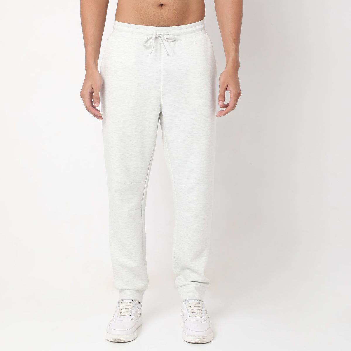 Regular Fit Solid Mid Rise Trackpants