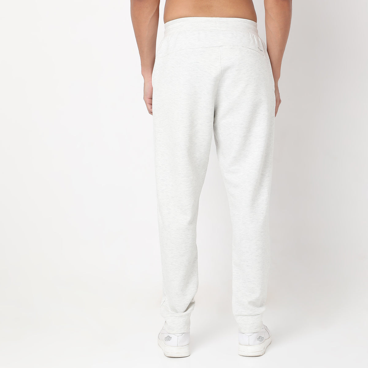 Regular Fit Solid Mid Rise Trackpants