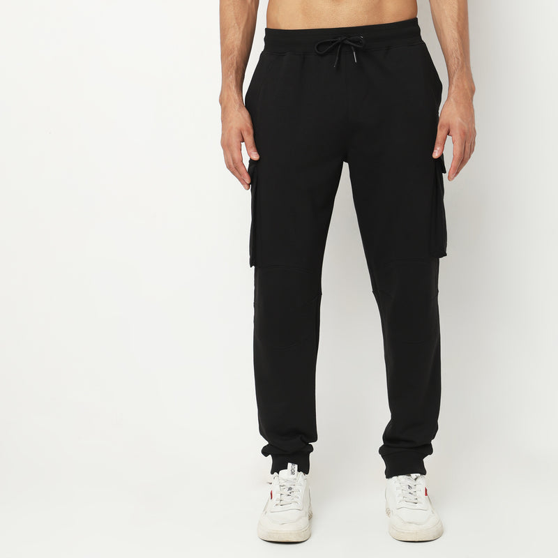 Oversize Solid Mid Rise Trackpants