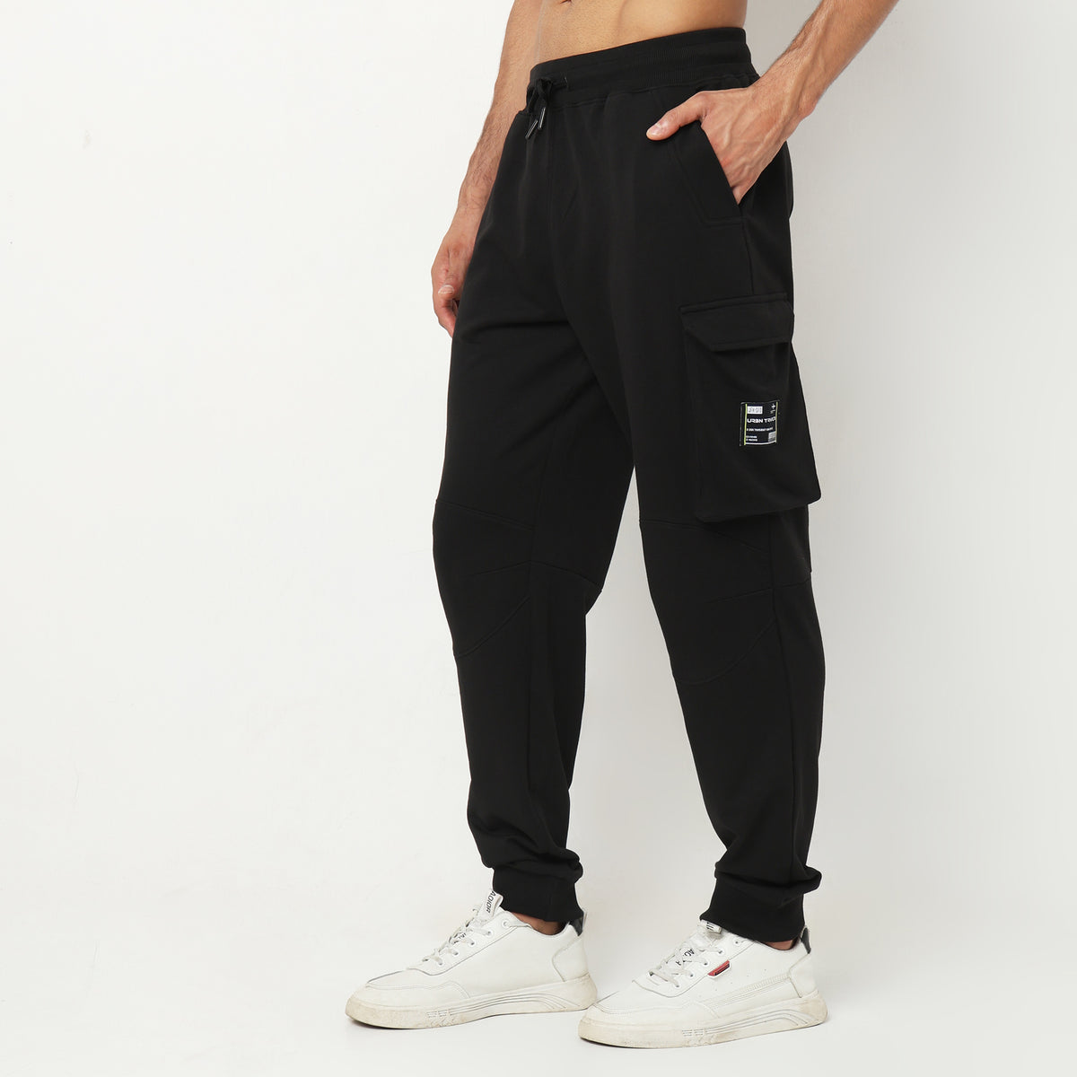 Oversize Solid Mid Rise Trackpants