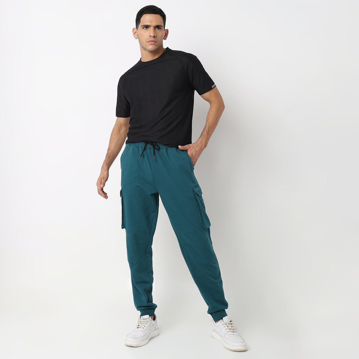 Oversize Solid Mid Rise Trackpants