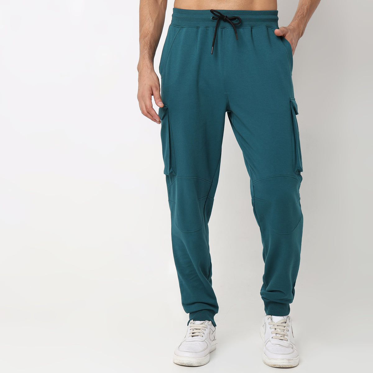 Oversize Solid Mid Rise Trackpants