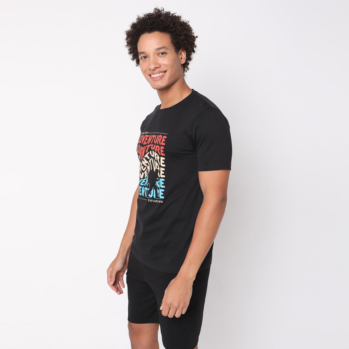 Men Wearing Regular Fit Graphic T-Shirt