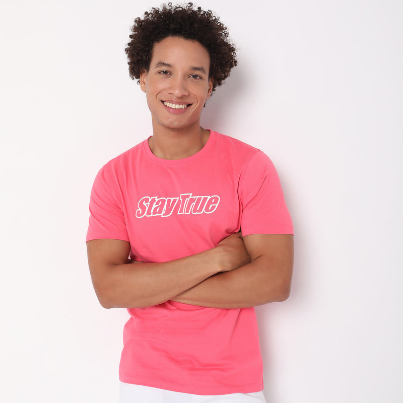 Men Wearing Regular Fit Graphic T-Shirt