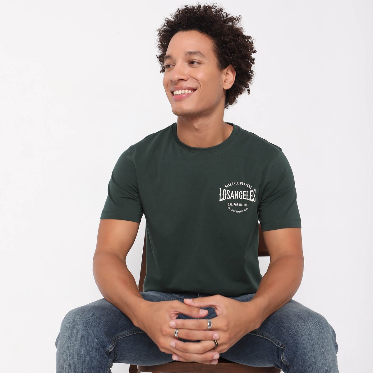 Men Wearing Regular Fit Solid T-Shirt