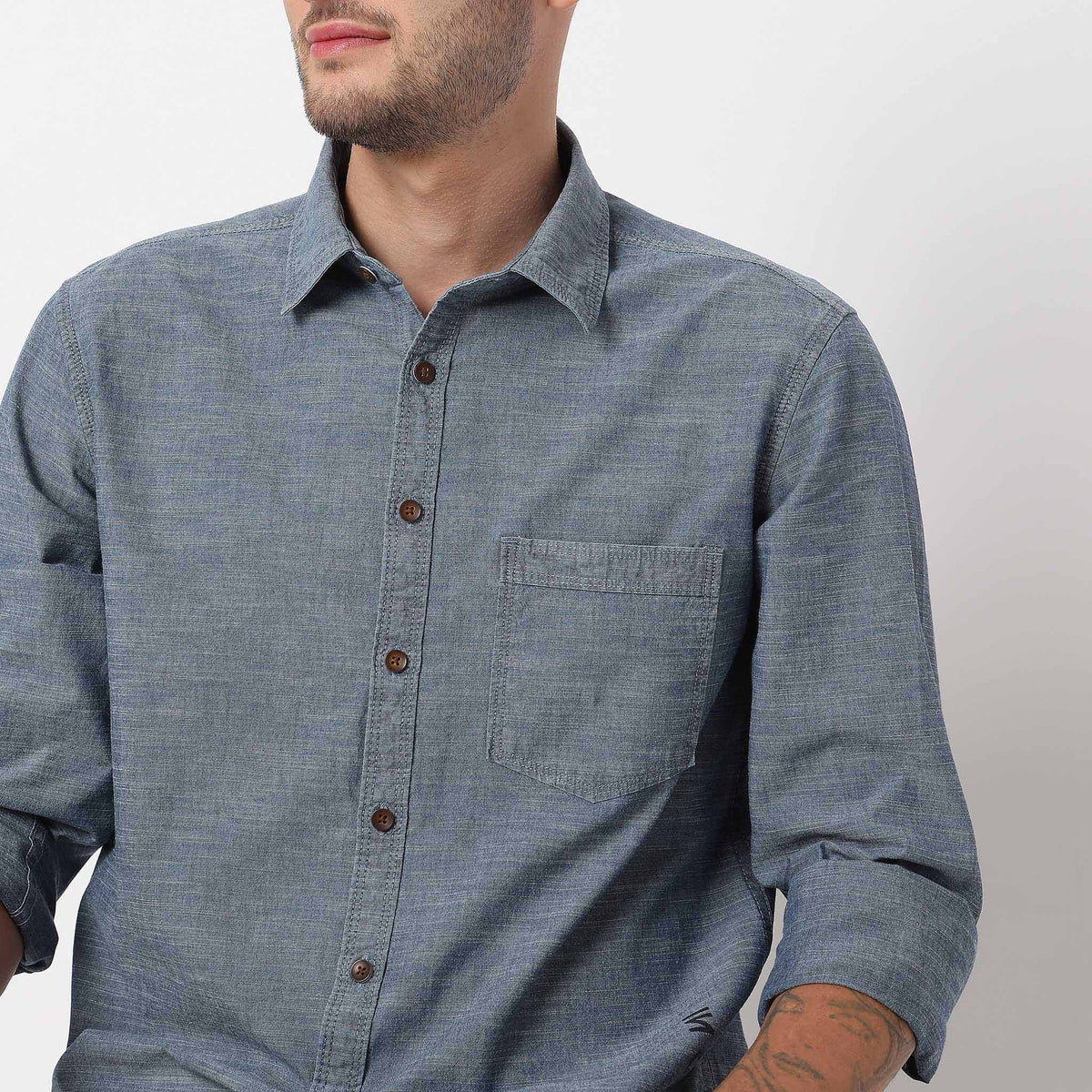 Men Wearing Relaxed Fit Checkered Shirt